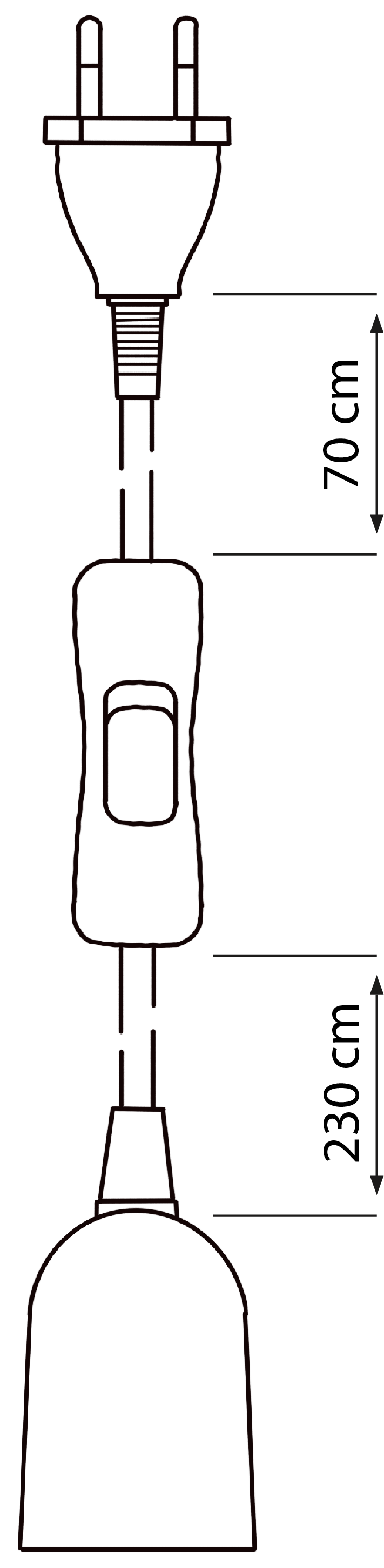 Textilkabel Schwarz mit Stecker und Fassung